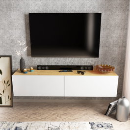 Hanah Home Poling Soporte de TV Blanco y Nogal
